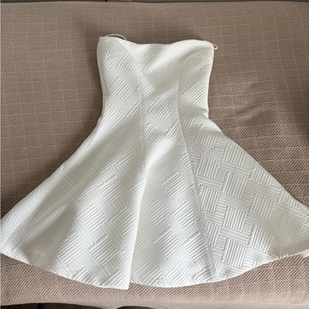 Alexis White Strapless Bridal Mini Dress